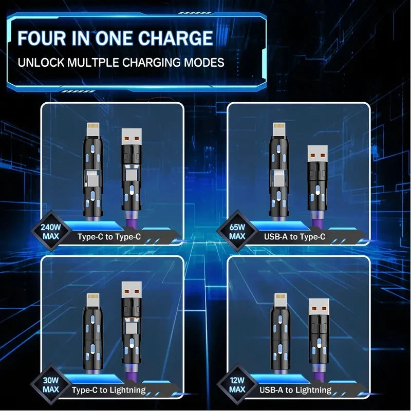 4-in-1 Multi-Device Charging Cable