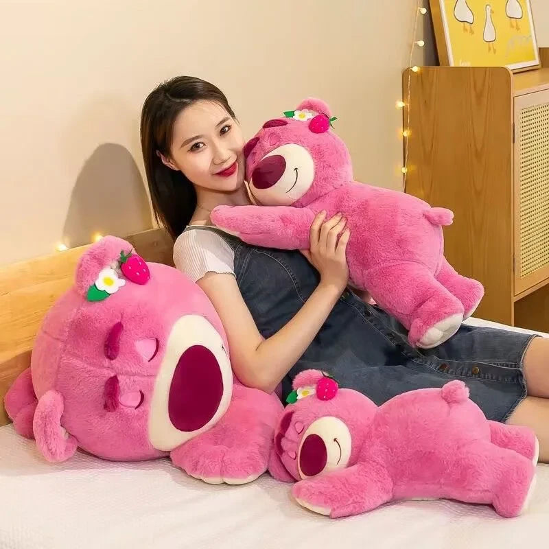 Strawberry Bear Plush Sleep Pillow