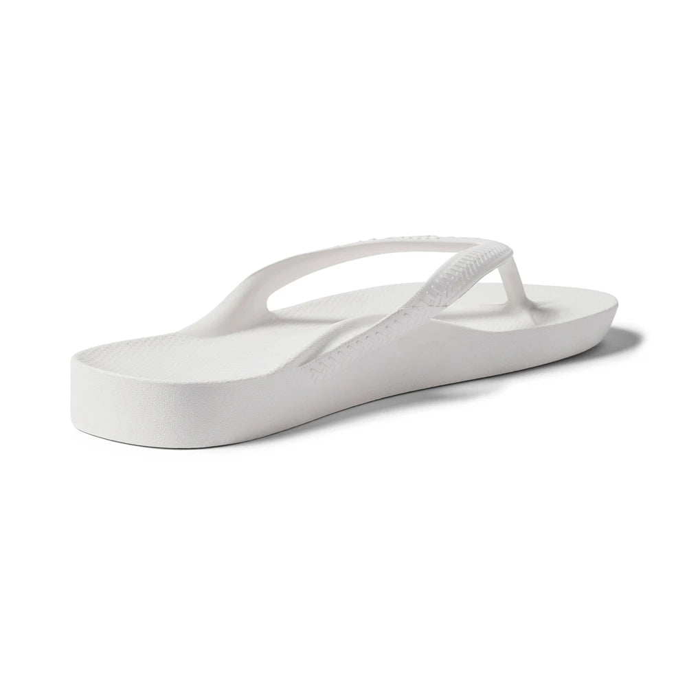 White Arch Support Flip Flops