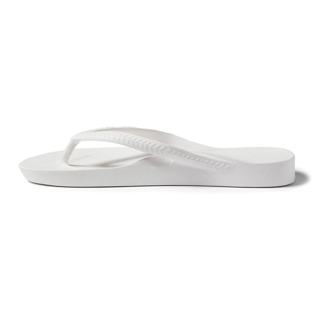 White Arch Support Flip Flops