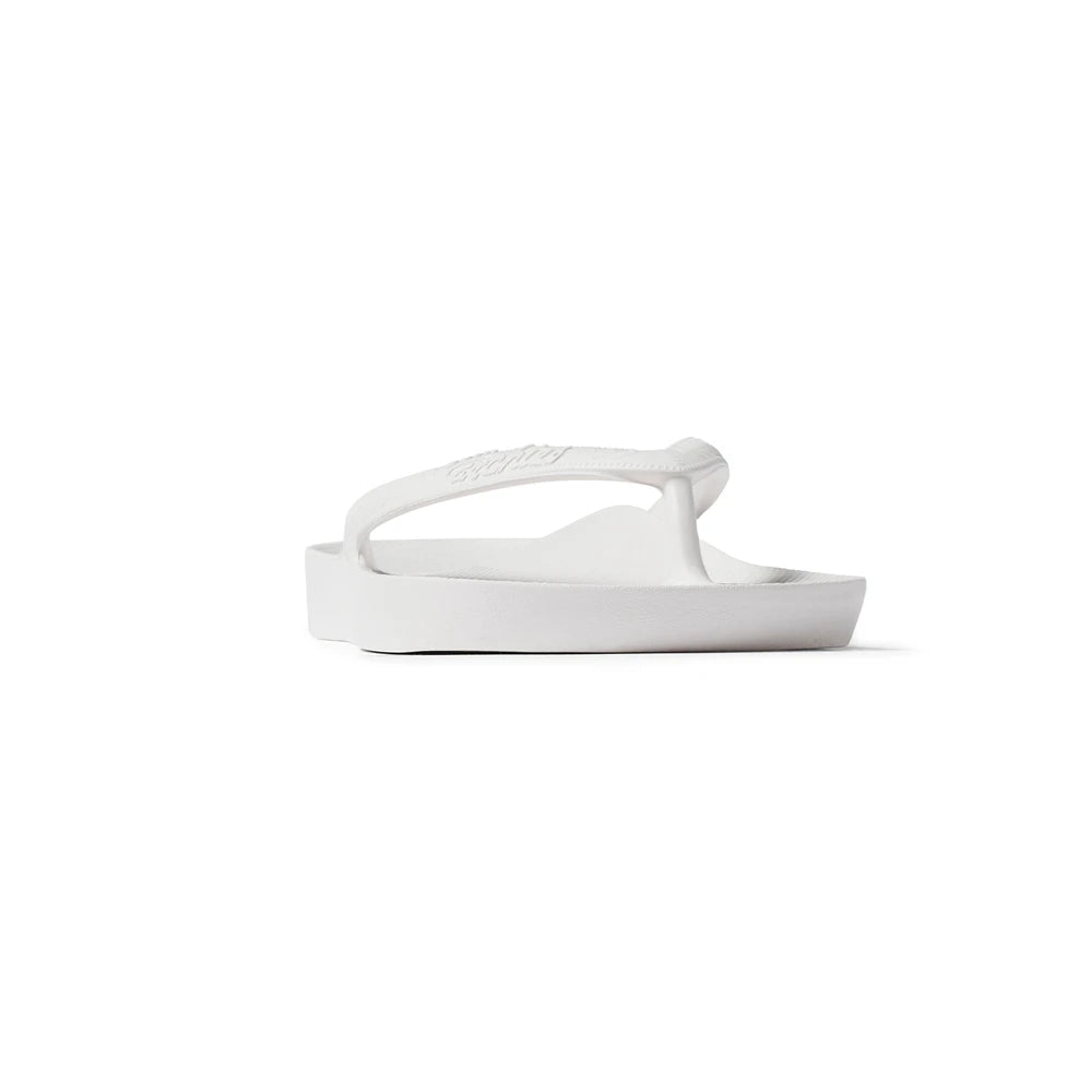 White Arch Support Flip Flops
