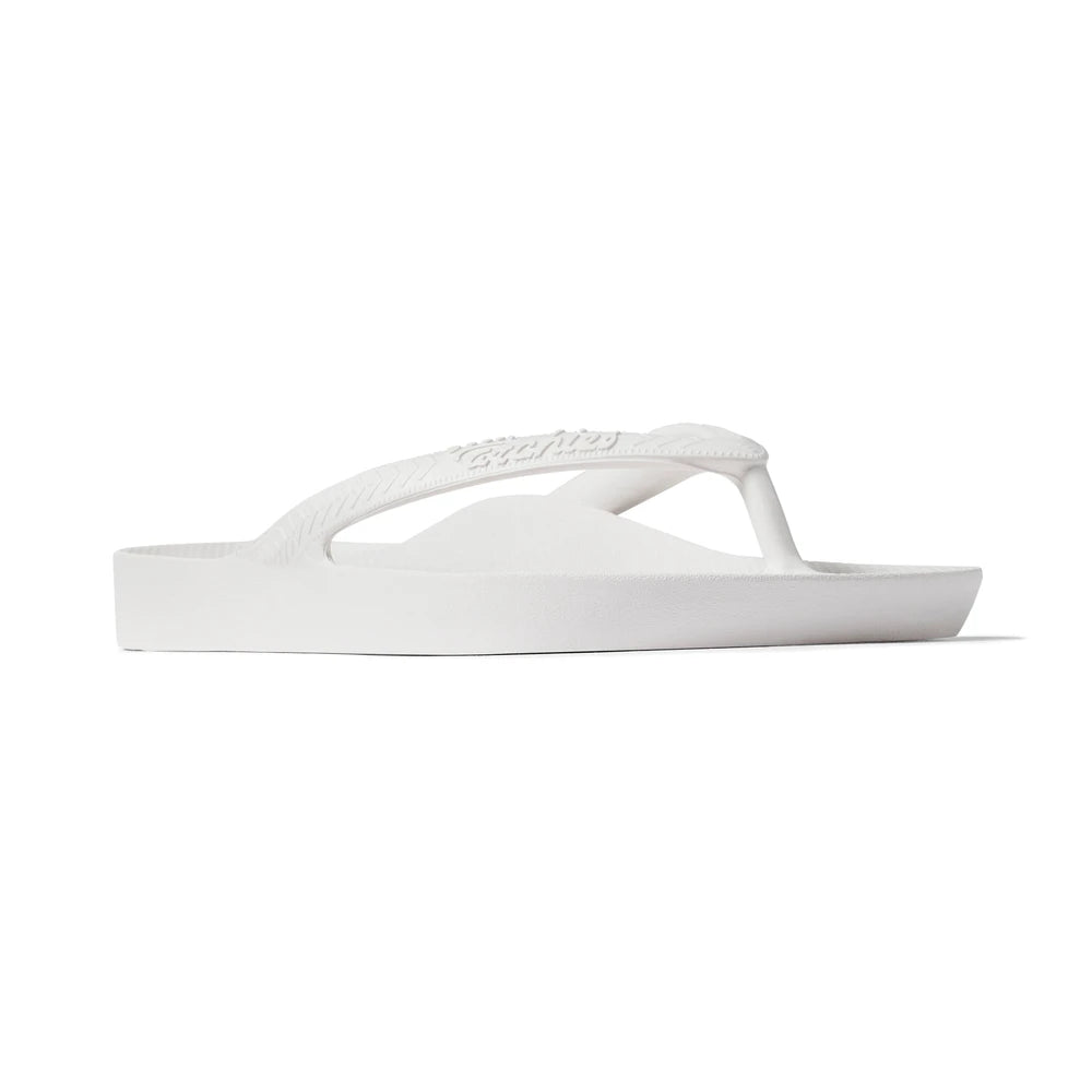 White Arch Support Flip Flops