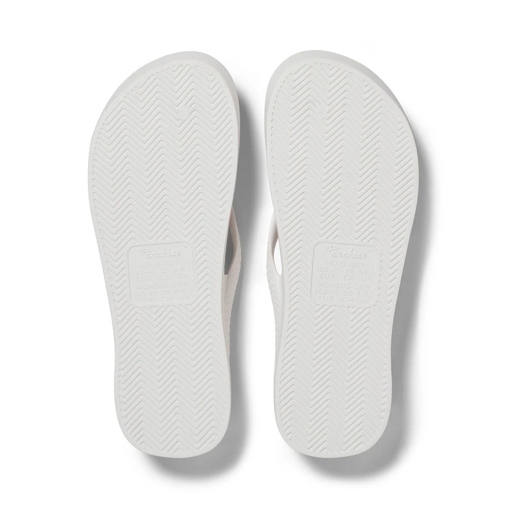 White Arch Support Flip Flops