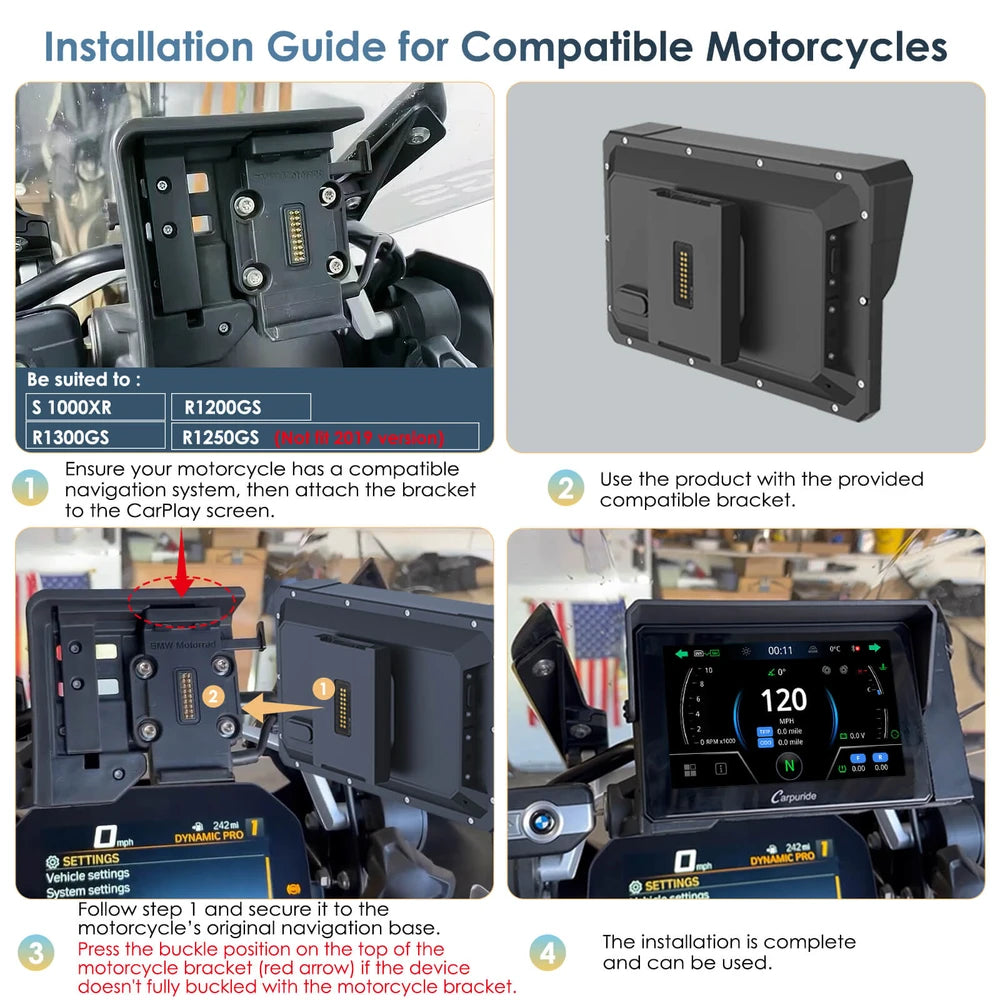 Carpuride BMW Motorcycle CarPlay Stereo