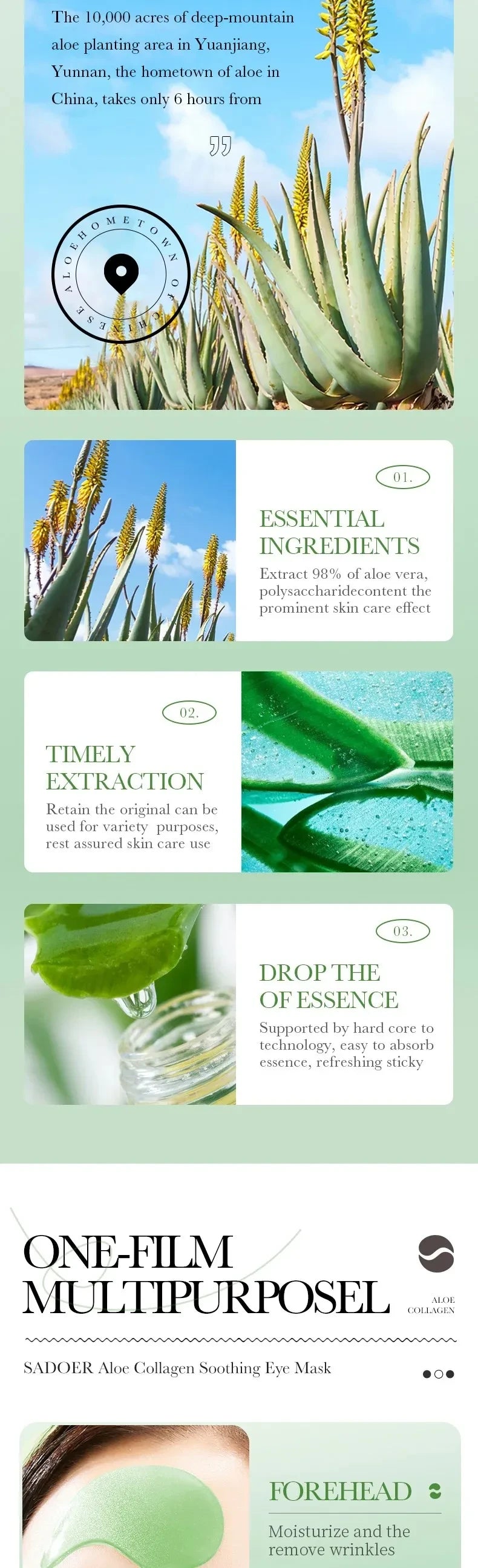 Parches Hidratantes de Aloe Vera para Ojos