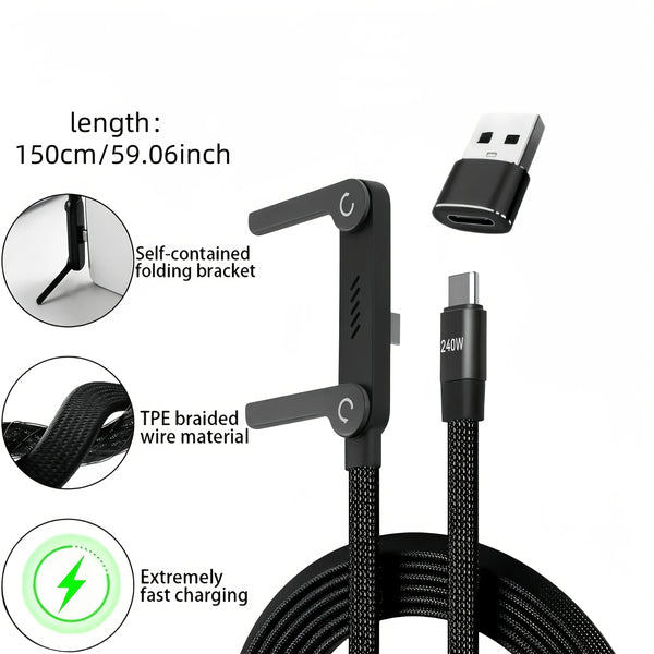 Cable Plegable Carga Rápida Soporte