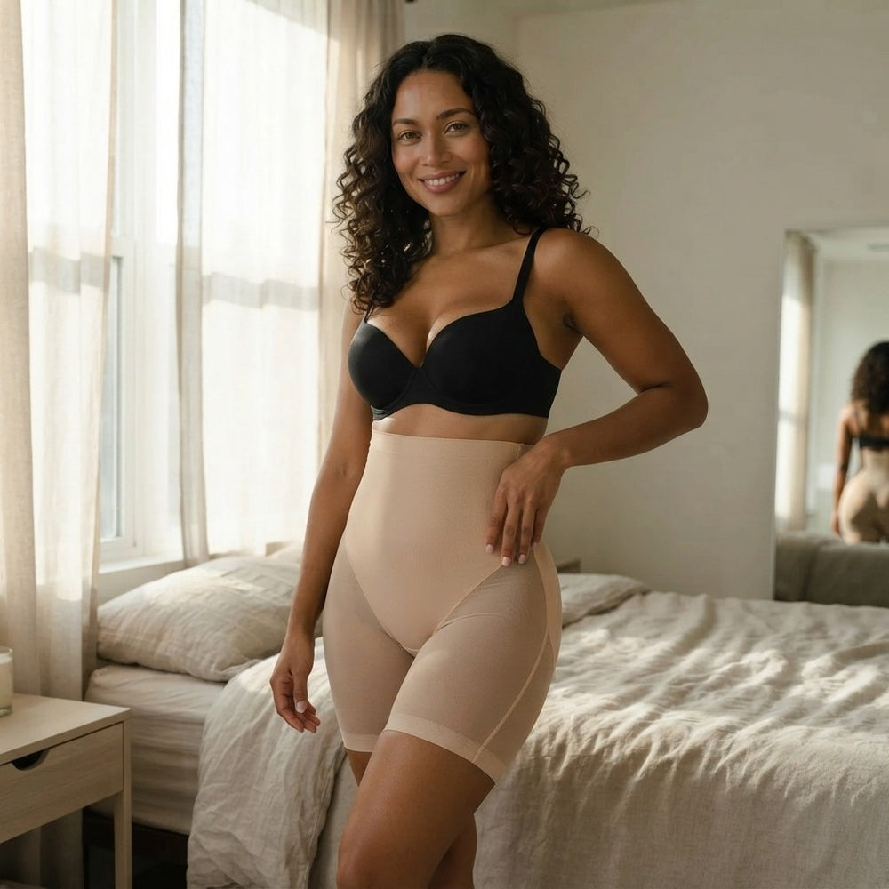 MeshSmooth High Waisted Mid Thigh Shaper Short